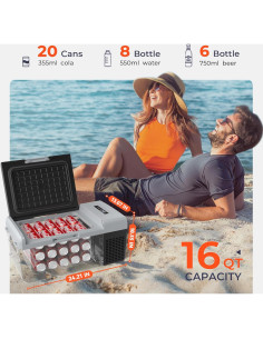 Refrigerador Portátil EKOJUCE 15L 12V/220V -4C a 20C 2