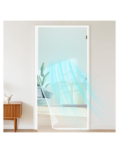 MAGZO Puerta de Pantalla Magnética 96,5 x 208 cm Blanca