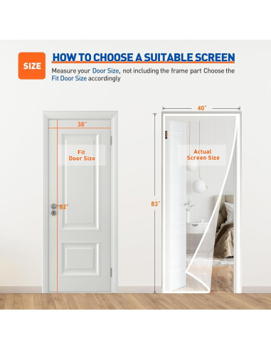 MAGZO Puerta de Pantalla Magnética 96,5 x 208 cm Blanca