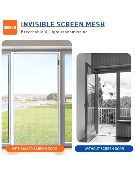 MAGZO Puerta de Pantalla Magnética 96,5 x 208 cm Blanca