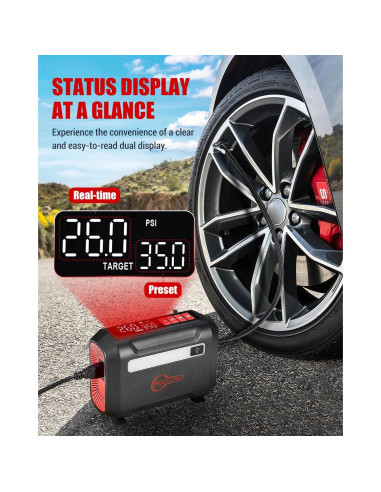 Compresor de Aire Portátil ROCGORLD R8 150 PSI Digital