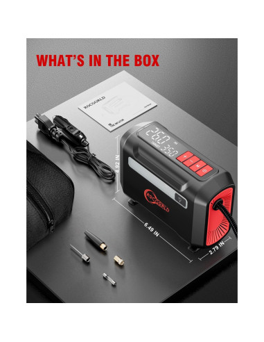 Compresor de Aire Portátil ROCGORLD R8 150 PSI Digital