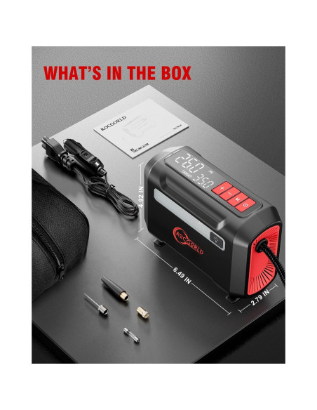 Compresor de Aire Portátil ROCGORLD R8 150 PSI Digital