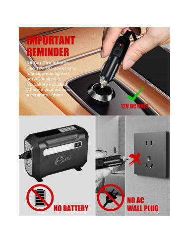 Compresor de Aire Portátil ROCGORLD R8 150 PSI Digital