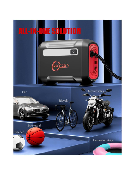 Compresor de Aire Portátil ROCGORLD R8 150 PSI Digital