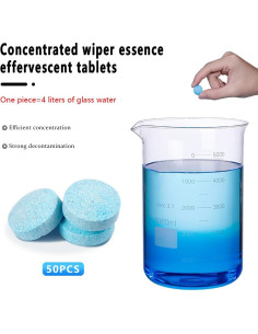 50 Tabletas Limpiaparabrisas KHGUZ, Efecto Concentrado, Universal 2