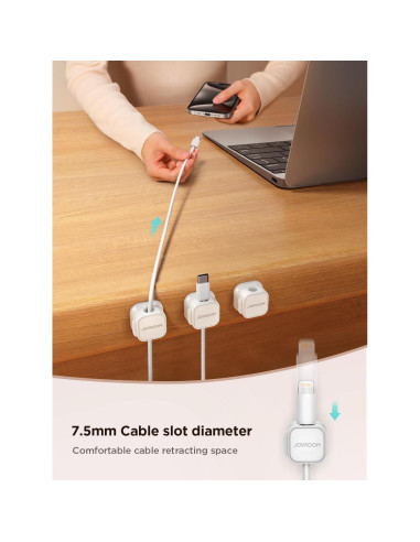 Paquete de 6 Clips Magnéticos JOYROOM para Gestión de Cables