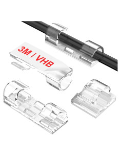 Clips de Cable Adhesivos Transparentes TidyHelper 40PCS M
