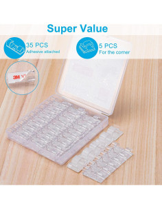 Clips de Cable Adhesivos Transparentes TidyHelper 40PCS M 2
