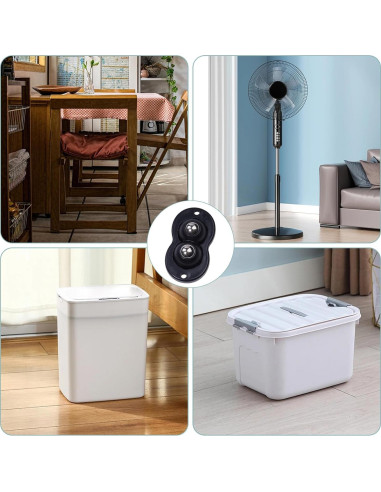 Ruedas Mini Autoadhesivas ATROPOS 20 Pcs 360 Rotación