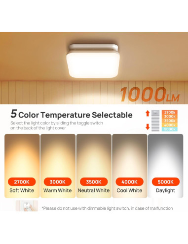 Ventilador de Baño Consciot 50 CFM con Luz LED 1000lm