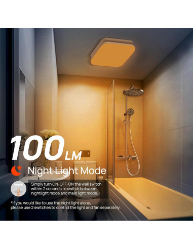 Ventilador de Baño Consciot 50 CFM con Luz LED 1000lm