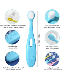 Cepillo de Dientes EasyHonor para Bebés 1-3 Años, 4 Pcs Suave 2