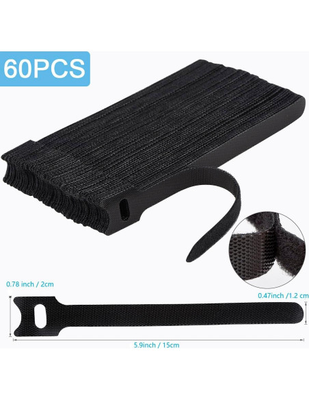 60 Bridas Reutilizables Nettbe 15,24 cm Organizador de Cables 60 Bridas Reutilizables Nettbe 15,24 cm Organizador de Cables