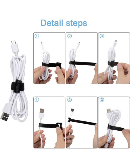 60 Bridas Reutilizables Nettbe 15,24 cm Organizador de Cables 60 Bridas Reutilizables Nettbe 15,24 cm Organizador de Cables