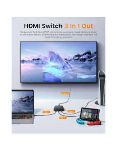 Conmutador HDMI 4K Avedio Links 3x1 con Cable 79.83 cm 2