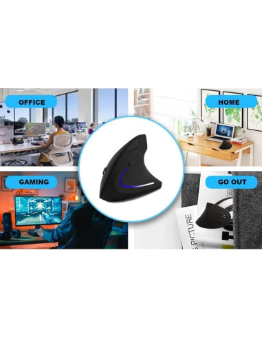 Ratón Inalámbrico Ergonómico Vertical SXBan para Mano Izquierda 1600 DPI