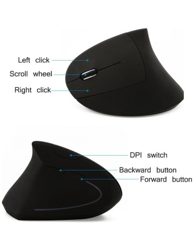 Ratón Inalámbrico Ergonómico Vertical SXBan para Mano Izquierda 1600 DPI