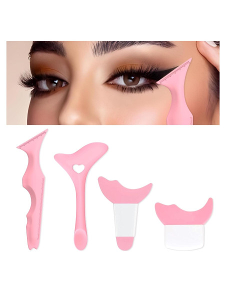 4 Plantillas de Delineador IDDFEVE para Ojos de Gato - Rosa