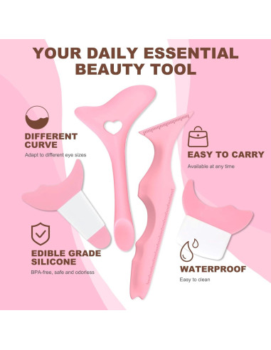 4 Plantillas de Delineador IDDFEVE para Ojos de Gato - Rosa