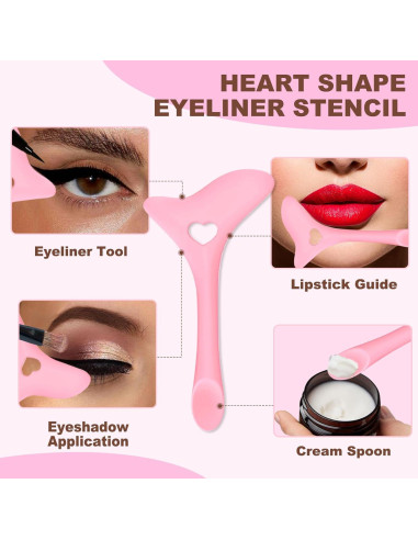 4 Plantillas de Delineador IDDFEVE para Ojos de Gato - Rosa