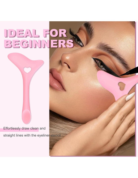 4 Plantillas de Delineador IDDFEVE para Ojos de Gato - Rosa