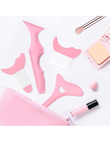 4 Plantillas de Delineador IDDFEVE para Ojos de Gato - Rosa