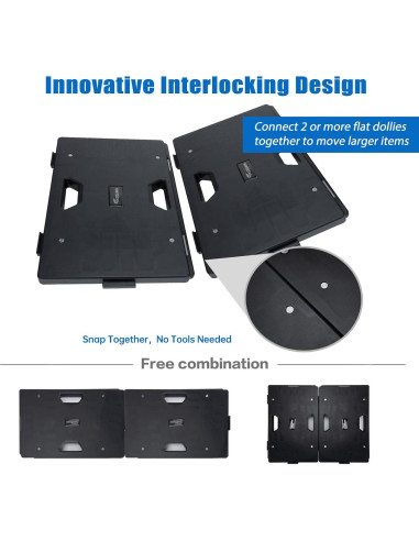 Carro de Muebles Insdawn Paquete de 2 500 kg 4 Ruedas Negro