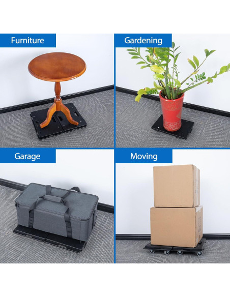 Carro de Muebles Insdawn Paquete de 2 500 kg 4 Ruedas Negro