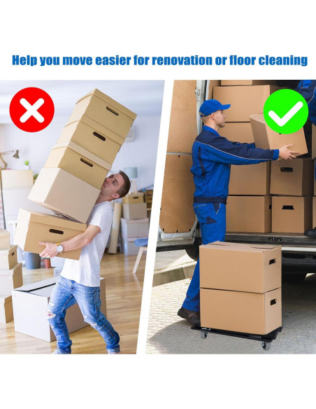 Carro de Muebles Insdawn Paquete de 2 500 kg 4 Ruedas Negro