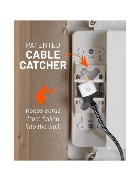 ECHOGEAR Ocultador de Cables para TV - Doble Toma AC Blanca