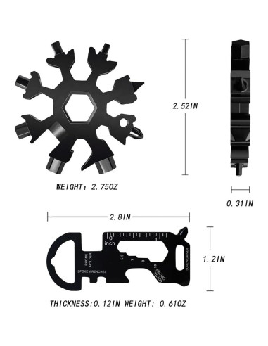 Multiherramienta 18 en 1 Cutiful Copo de Nieve Plegable
