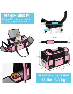 Transportín para mascotas CUSSIOU Rosa 43x28x28 cm Aprobado 2