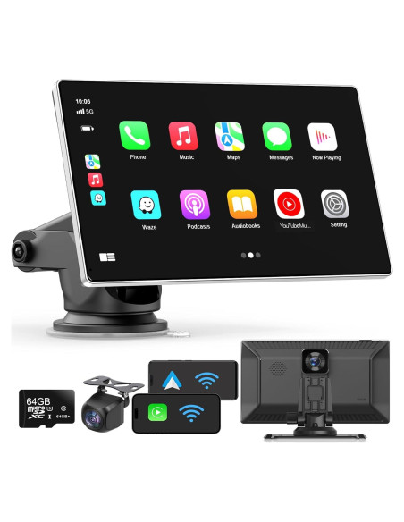 Pantalla portátil Madoec Carplay 9" inalámbrica GPS 4K