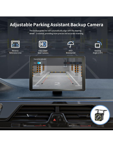 Pantalla portátil Madoec Carplay 9" inalámbrica GPS 4K