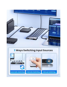 Interruptor HDMI 2.1 llano 4K 120Hz 8K 60Hz Control Remoto 2