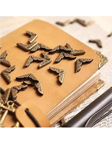 200 Protectores de Esquinas de Libro Metal Vintage LINYUEARUI