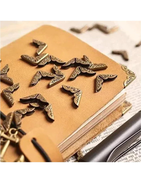 200 Protectores de Esquinas de Libro Metal Vintage LINYUEARUI