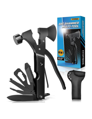 Hacha Multitool 15 en 1 FFIPBGE Negra para Camping