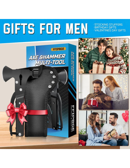 Hacha Multitool 15 en 1 FFIPBGE Negra para Camping