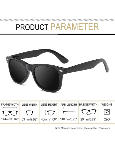 Gafas de sol Joopin cuadradas polarizadas UV400 unisex