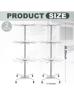 Soporte de Joyería Rotatorio BBTO 72 cm Plata 2 Pcs 2