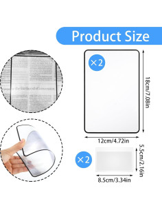 4 Hojas de Aumento Dimeho 3X 5X Plástico Claro para Lectura 2