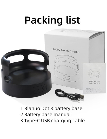 Base de batería Blanou para Echo Dot 3 y Google Mini 2