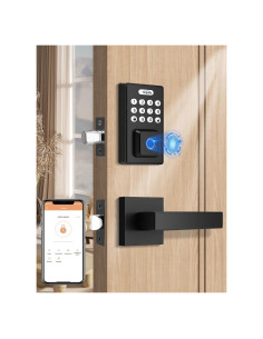 Cerradura Electrónica Tinewa con Manijas de Palanca, Negro