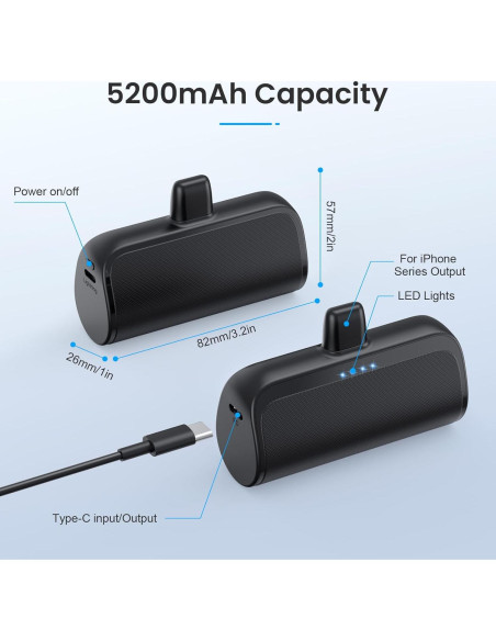 Cargador Portátil Mini Power Bank 5200mAh para iPhone Cargador Portátil Mini Power Bank 5200mAh para iPhone