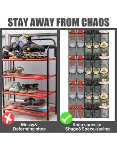 Organizador de Zapatos Windyun 2 Pcs 35 Bolsillos Malla 2