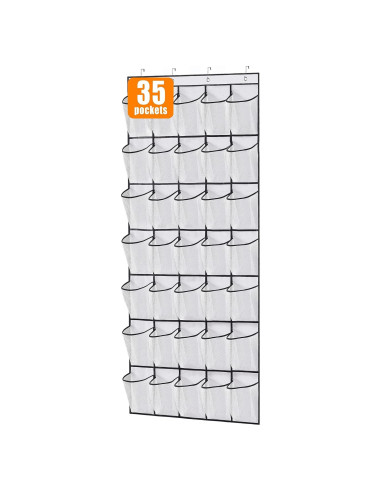 Organizador de Zapatos Colgante MISSLO 35 Bolsillos Blanco