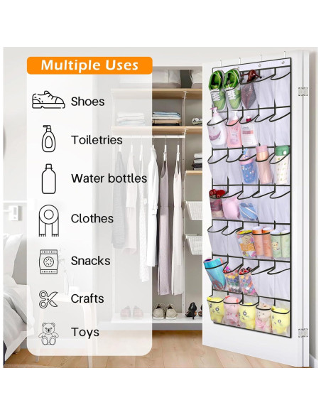 Organizador de Zapatos Colgante MISSLO 35 Bolsillos Blanco