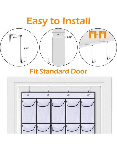 Organizador de Zapatos Colgante MISSLO 35 Bolsillos Blanco